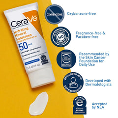 Cerave Hydrating Mineral Sunscreen SPF 50 Face Lotion - 75ml