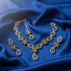 gold-plated party wear necklace set