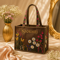 Sookhri Floral Embroidered Canvas Tote Bag