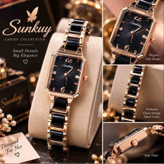 Sunkuy rectangular quartz women's watch
