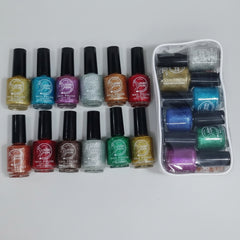 Secret Glow Glitter Nail Polish - 12 Pcs