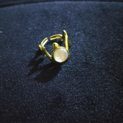 Stainless steel Natural Stone Open Ring - Each