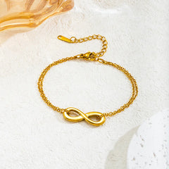 Stainless Steel Minimalist Infinity Sign Charm Bracelet - Each