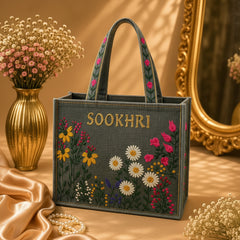 Sookhri Floral Embroidered Canvas Tote Bag