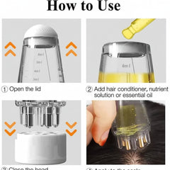 Transparent Hair Oil Applicator & Scalp Massager