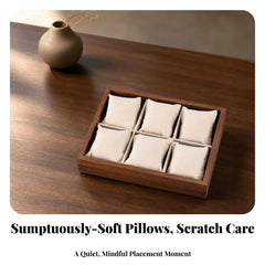 6-Slot Wooden Watch Display Tray