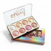 Seven Color Glam Glow Pure Shiny Blusher + Highlighter - 8 Colors