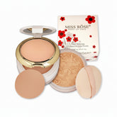 MISS ROSE (3 in 1) Professional 3D Pearl Whitening Compact & Loose Powder - 45g