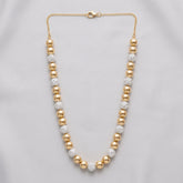 Gold & Crystal Bead Strand Necklace