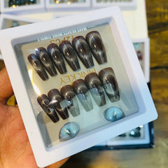 Pink key Stylish Salon Look Artifical Nails With Free Stickers (12 Pcs)