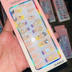 Professional Premium Series Artifical Nails With Free Stickers (24Pcs)