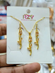 stainless steel Botanical Floral Jewelry Set