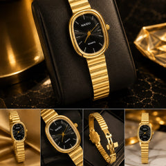 Premium Naidu Ladies Watch – Stainless Steel Chain, Quartz Movement & Special Lock