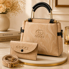 Elegant & Trendy Design - 2 Pcs Set - Handbag + Matching Wallet