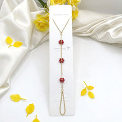 Stainless Steel Gold Plated Beaded Flower Slave Bracelet