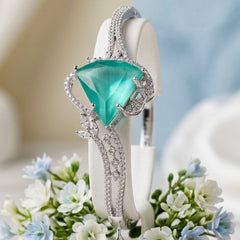 silver-toned openable zircon bangle - Each