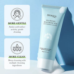 BIOAQUA Sea Fennel Hyaluronic Acid Foaming Facial Cleanser - 100ml