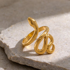 Stainless Steel snake-wrap ring - Each