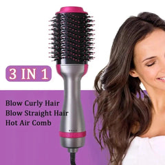 One Step Hot Air Brush - Dryer + Straightener