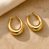 Stainless Steel Luna Teardrop Hoop Earrings - Each Set