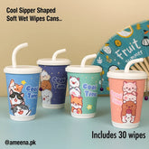 Wet Wipes Sipper Glass – 30 Sheets | Cute & Portable Canister Design