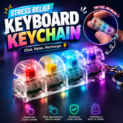 Keyboard Fidget Stress Relief Keychain for Kids & Adults - 4Pcs