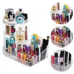 Diamond Pattern Dressing Case 360° Rotating Cosmetics Organiser