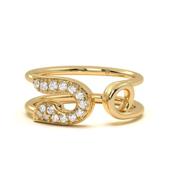 Stainless Steel Sparkle Zircon Open Ring