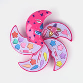 pink moon-shaped kids cosmetics set