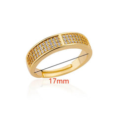 Stainless Steel AD studded Adjustable Finger Ring - Each