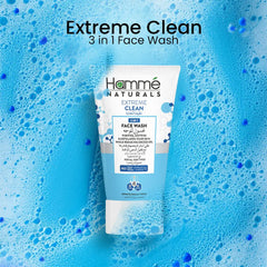 Hamme Natural Extreme Clean 3 in 1 Face Wash - 100ml