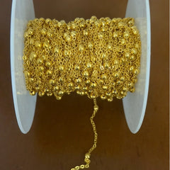 gold-colored satellite bead or ball chain Permanent Bracelet - 5m