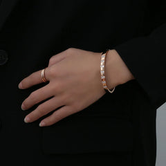 Stainless Steel anti turnish stone Cuff