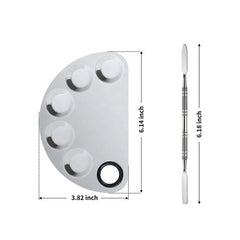 Pro Stainless Steel Cosmetic Makeup Palette with spatula