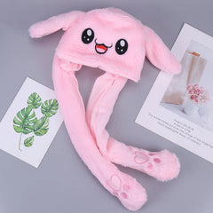 Rabbit Hat Plush Can Moving Bunny Ears Hat - 1PC