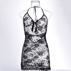 black lace babydoll lingerie set