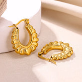 Stainless Steel Creole or Scalloped U-Shaped Heart Hoops - Each Set