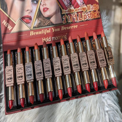 Hold Morning 2 in 1 Double lipstick 12Pcs pack