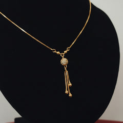 Golden Chain & Ball Shape Locket Necklace - Each