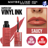 Original Maybelline Superstay Vinyl Ink Liquid Lipstick - Saucy 65