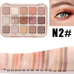 Miss Rose Glam Eyeshadow Palette - 15 Color