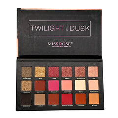 Miss Rose Twilight Dusk Palette Matte And Shimmer Eyeshadow - 18 Color