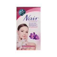 Nair Face Wax Strips With Purple Petal Extracts - 20Pcs