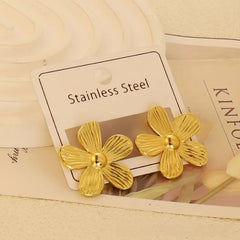 Satinless Steel Floral Stud earrings - Each Pair