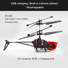 Rechargeable RC Helicopter Remote Controller Safe Fall-Resistant Design Perfect Toy
