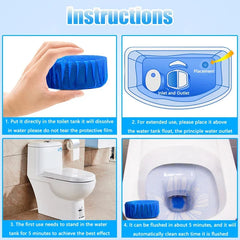 Blue Automatic Toilet Cleaner Stain Remover - 10 Tablets