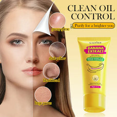 SADOER Banana Facial Cleanser Deep Cleaning Oil-Control Whitening Brightening & Moisturizing Face Wash - 60g