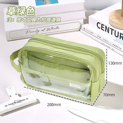 Simple Large-Capacity Transparent Pencil Case - Each