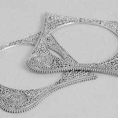 Charvi German Silver Oxidised Square Kada Set - Each