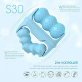 2-in-1 W+V Shaped Face Roller & Cool Ice Body Massager